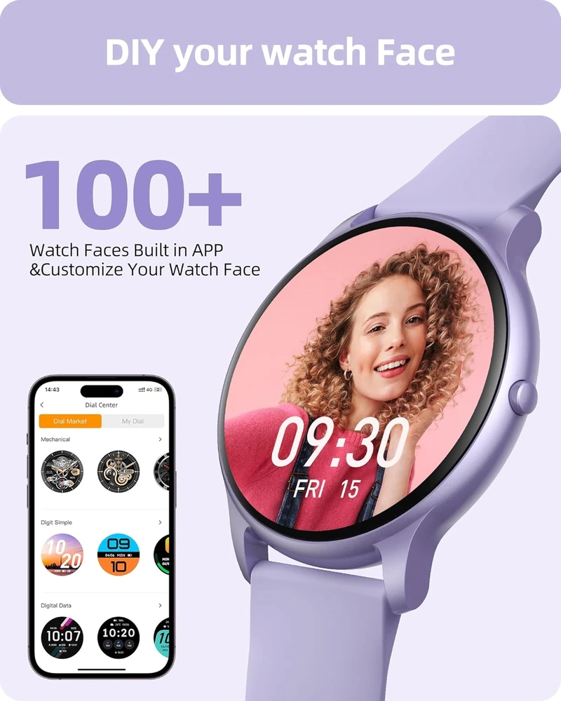 Parsonver išmanusis laikrodis, Bluetooth skambučiai, 100+ sporto režimų, IP68, 1,32 colio ekranas, SPROD1