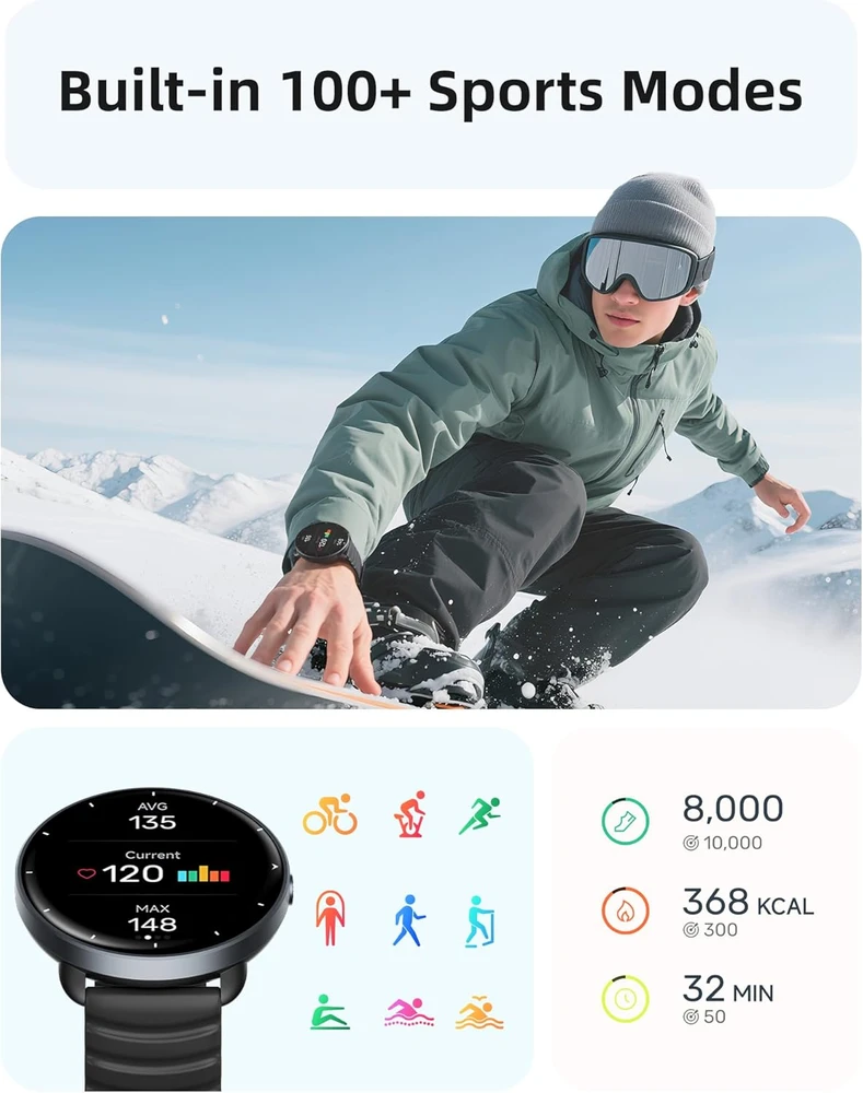 Parsonver išmanusis laikrodis su GPS, 1.32 col. AMOLED ekranu, 5 ATM, PSSW9