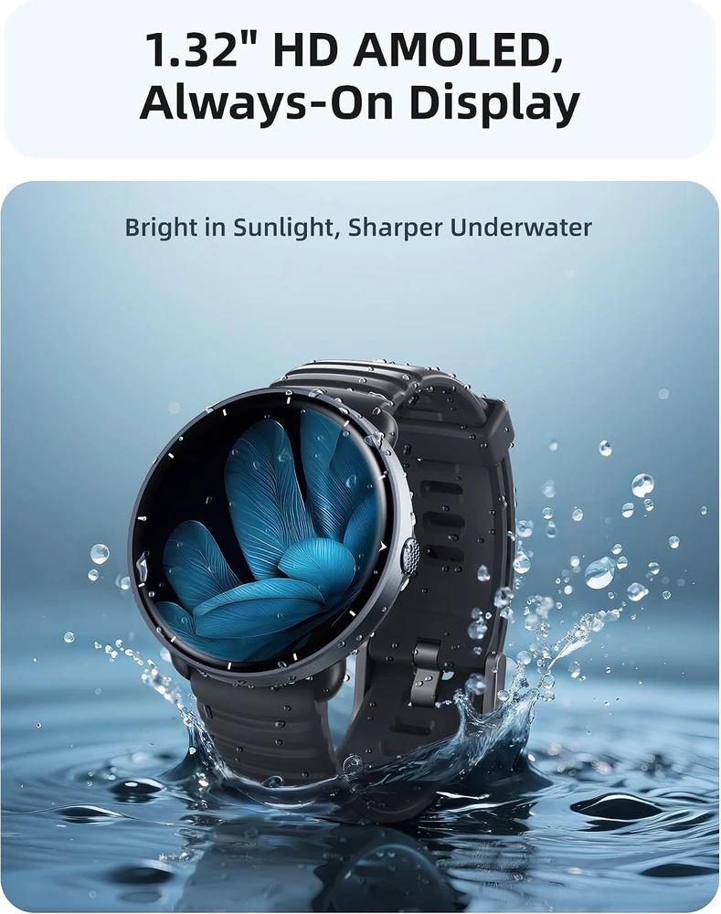 Parsonver išmanusis laikrodis su GPS, 1.32 col. AMOLED ekranu, 5 ATM, PSSW9