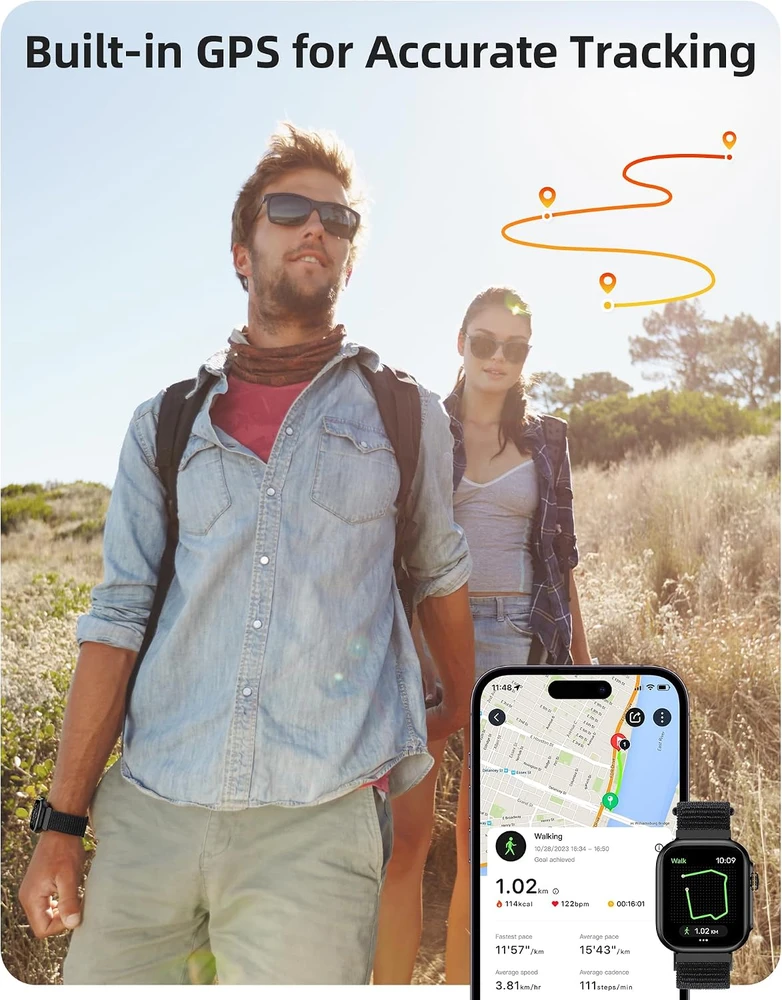Parsonver išmanusis laikrodis su GPS, Bluetooth skambučiais ir 1,85 col. ekranu CW Watch S6 G
