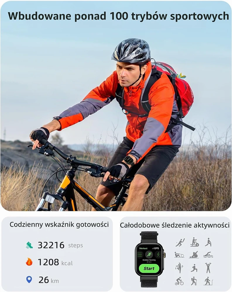 Parsonver išmanusis laikrodis su GPS, Bluetooth skambučiais ir 1,85 col. ekranu CW Watch S6 G