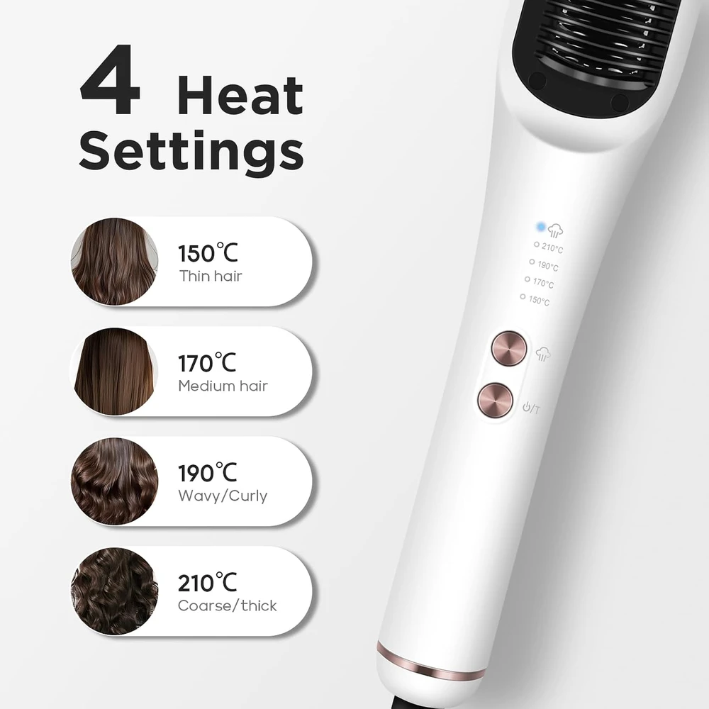 PARWIN PRO BEAUTY garinės plaukų tiesinimo šukos su jonų technologija, 60 W, HT5005