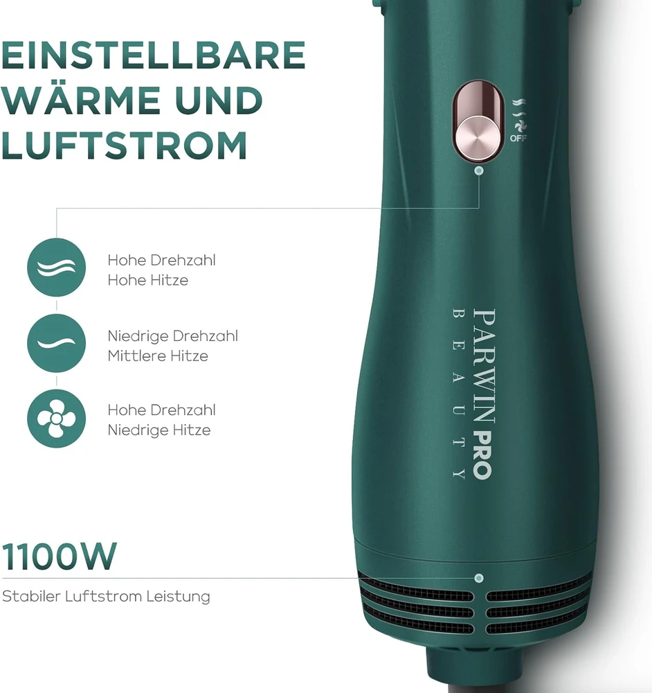 PARWIN PRO BEAUTY karšto oro plaukų formavimo šepetys 4 viename, 1100 W, AB0329