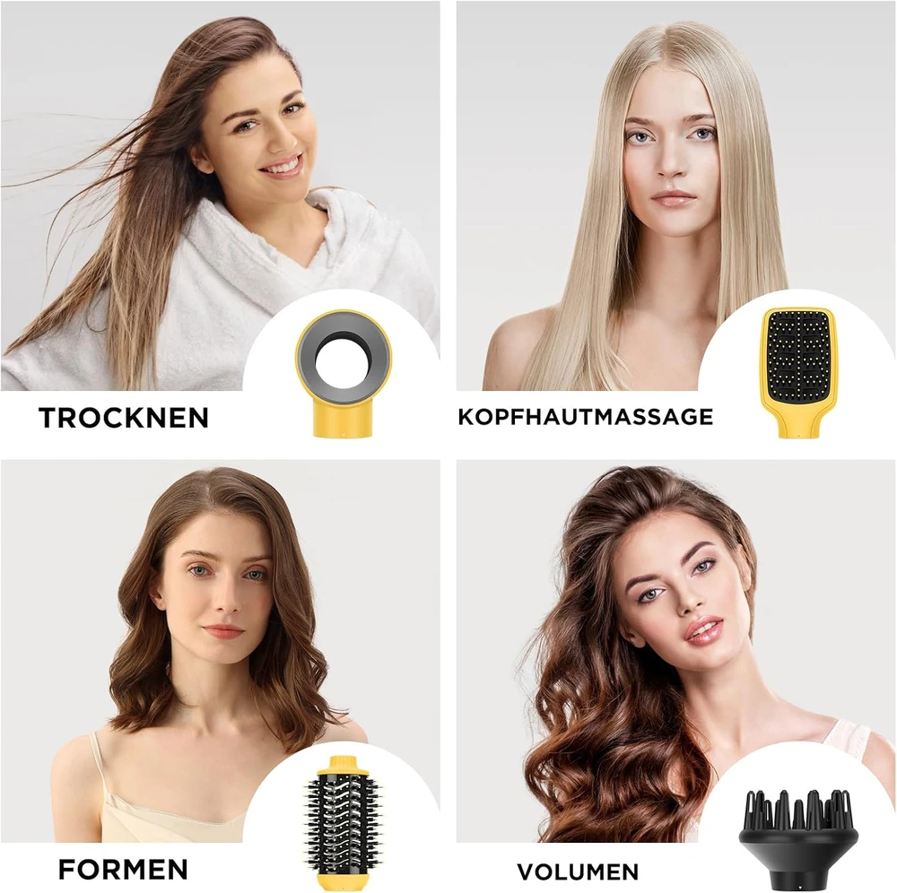 PARWIN PRO BEAUTY karšto oro plaukų formavimo rinkinys 4 viename, 1100 W, AB0329