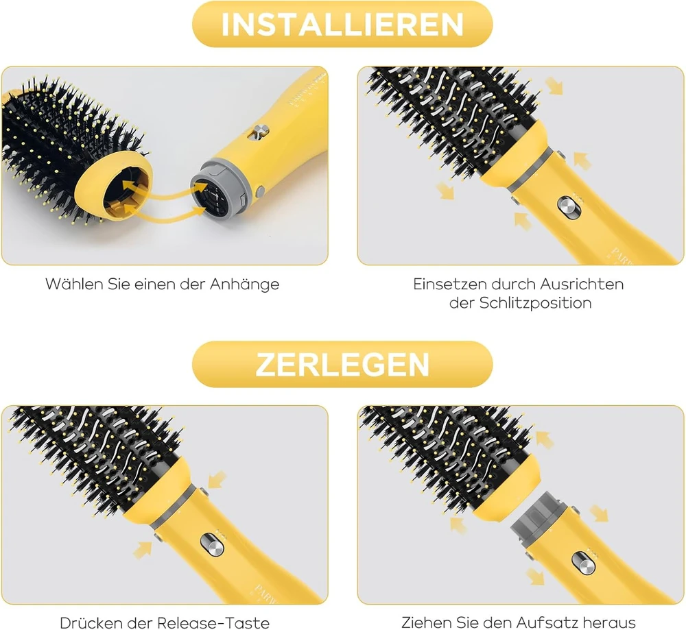 PARWIN PRO BEAUTY karšto oro plaukų formavimo rinkinys 4 viename, 1100 W, AB0329