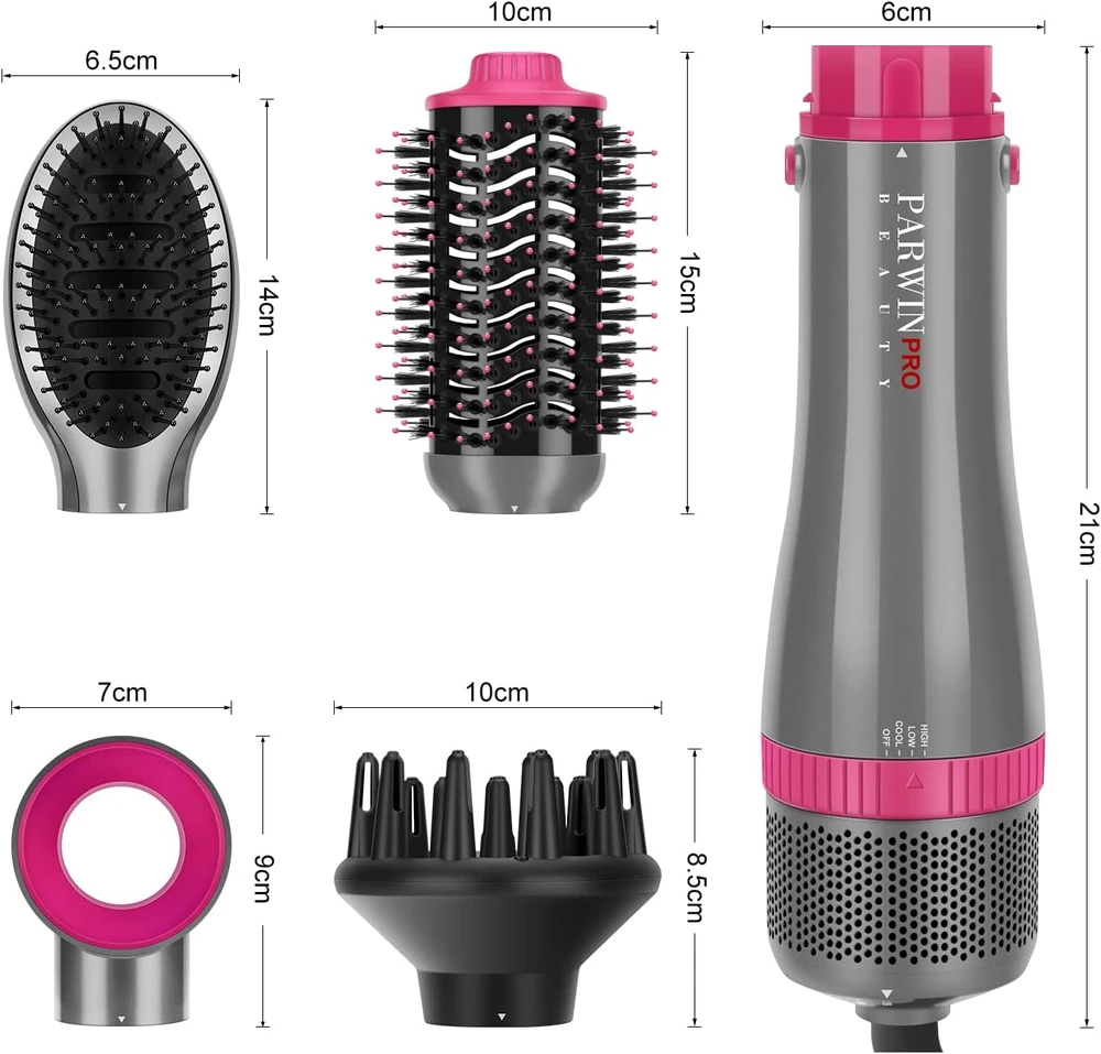 PARWIN PRO BEAUTY karšto oro plaukų formavimo šepetys 4 viename, 1100 W, AB0319-4P