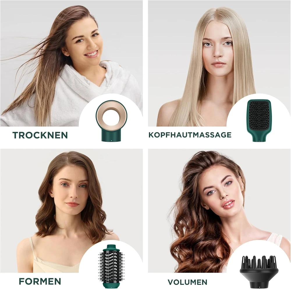 PARWIN PRO BEAUTY karšto oro plaukų formavimo šepetys 4 viename, 1100 W, AB0329