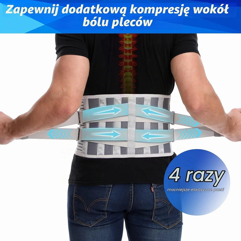 Paskyee juosmens stabilizatorius su 6 atramomis ir reguliuojamu suspaudimu, XL, P495-XL