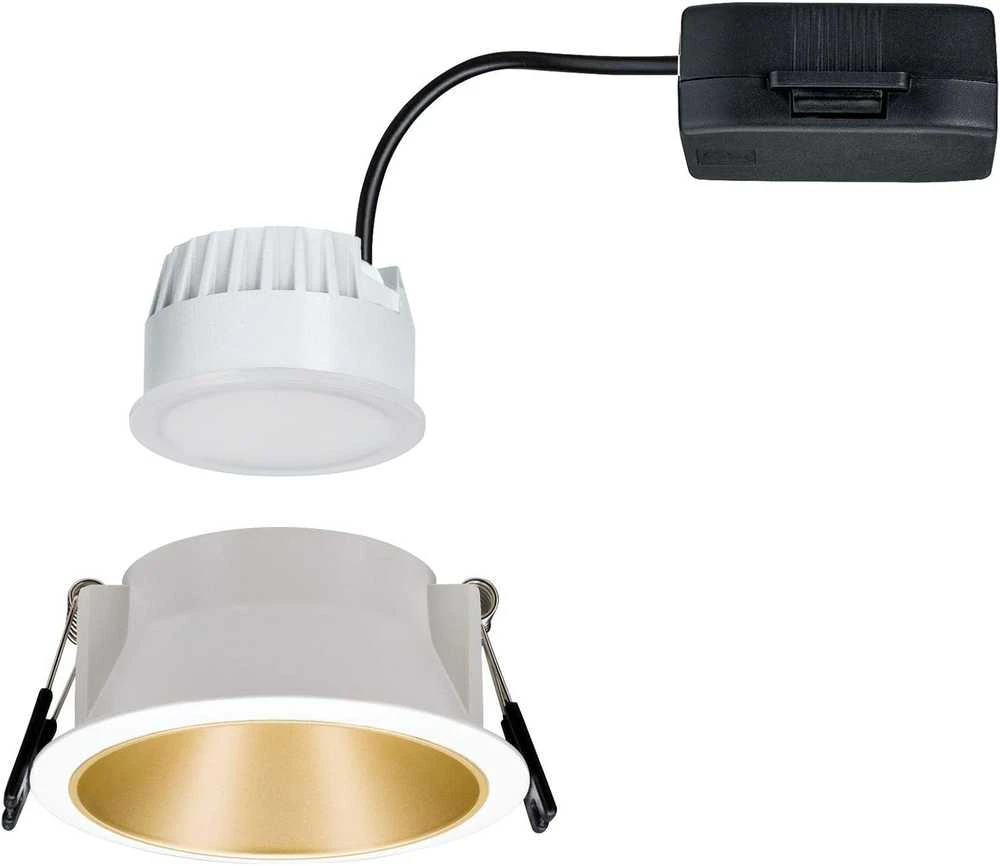 Paulmann įleidžiamas LED šviestuvas Cole, apvalus, 6,5 W, balta ir matinė aukso spalva, 2700 K, 93405