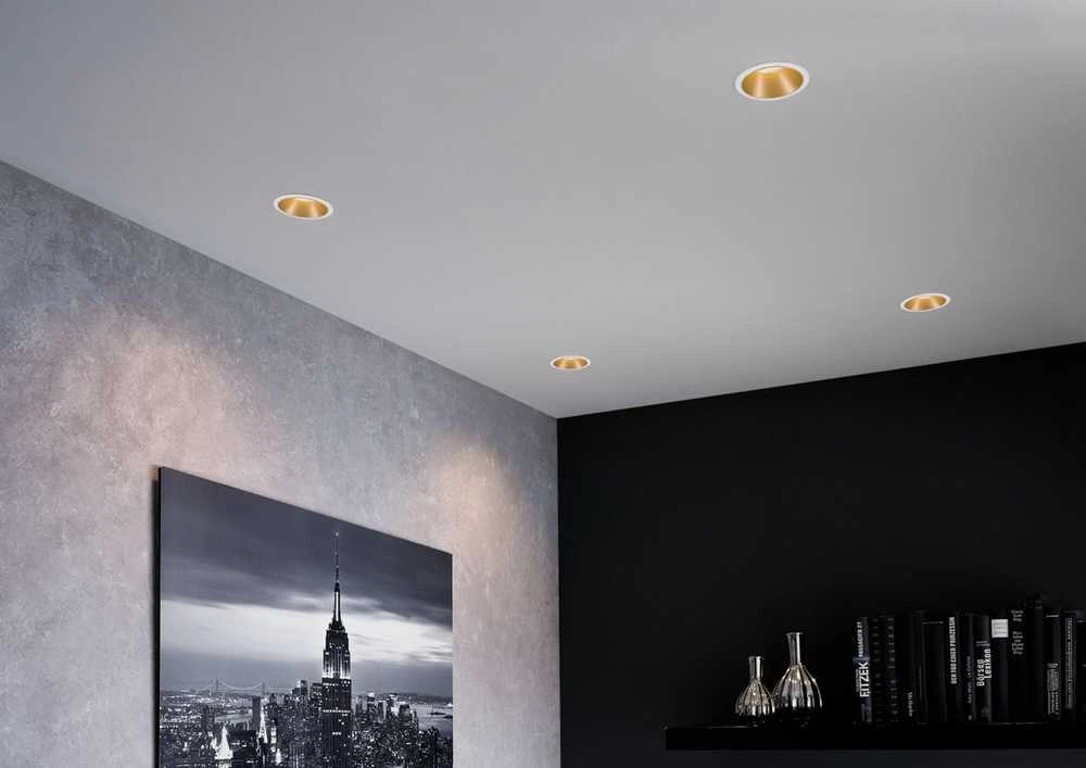 Paulmann įleidžiamas LED šviestuvas Cole, apvalus, 6,5 W, balta ir matinė aukso spalva, 2700 K, 93405