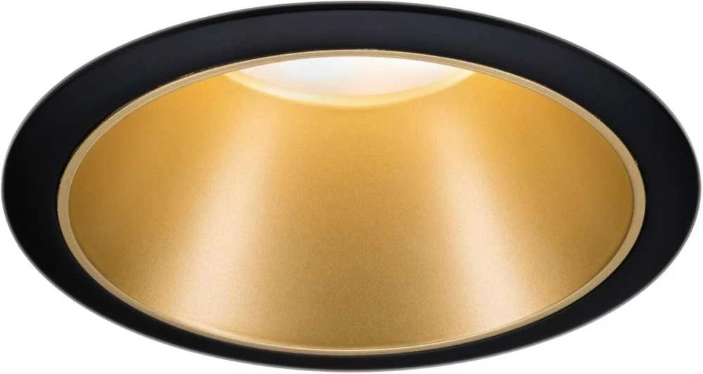 Paulmann įleidžiamas LED šviestuvas Cole, apvalus, 6,5 W, 2700 K, juodas, matinis auksas, 93403