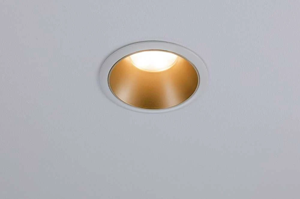 Paulmann įleidžiamas LED šviestuvas Cole, apvalus, 6,5 W, balta ir matinė aukso spalva, 2700 K, 93405