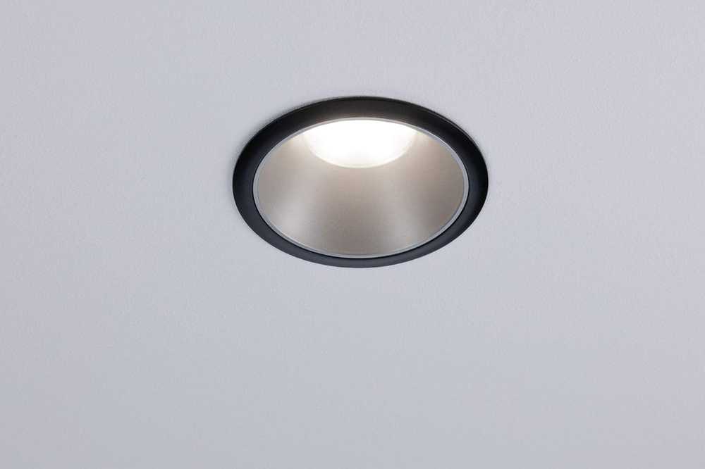 Paulmann įleidžiami LED šviestuvai Cole, apvalūs, 3 × 6,5 W, 2700 K, IP44, juoda sidabrinė, 93408