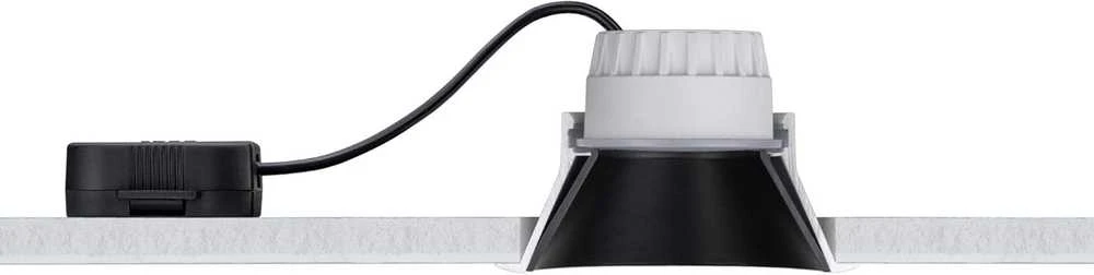 Paulmann įleidžiamų LED lubų šviestuvų komplektas Cole, apvalūs, 3 × 6,5 W, 2700 K, balti sidabriniai, IP44, 19,5 W, 93410