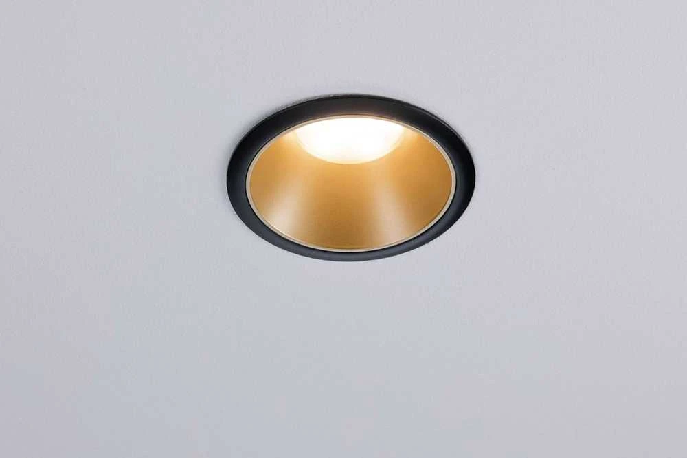 Paulmann įleidžiamų LED šviestuvų rinkinys 3 × 6,5 W, IP44, 2700 K, reguliuojamas, juodas matinio aukso, Cole 93404