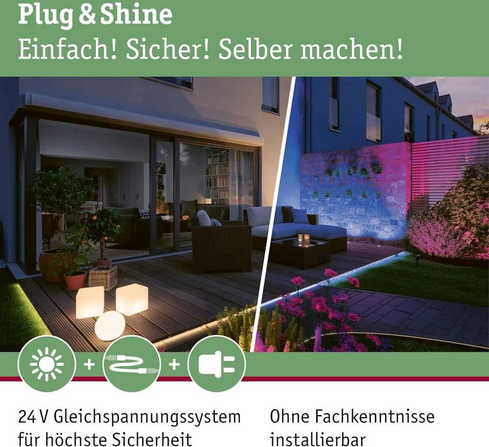 Paulmann išorinis LED žibintų rinkinys Plug & Shine Pike, 3 × 2,2 W, 3000 K, antracito spalvos
