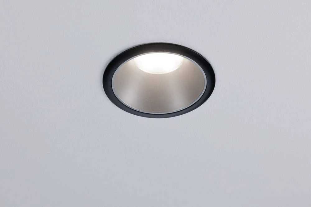 Paulmann LED įleidžiamas šviestuvas Cole 6,5 W, apvalus, šiltai baltas, reguliuojamas, juodas/sidabrinis 93407