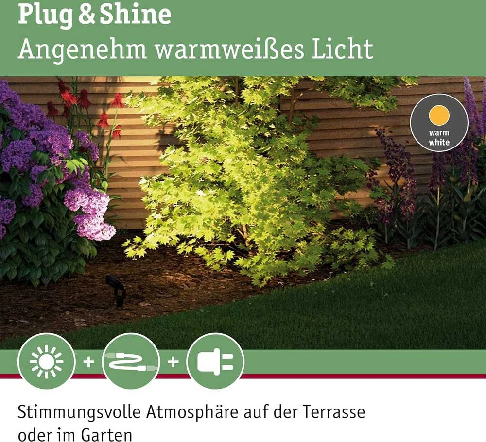 Paulmann Plug & Shine lauko LED šviestuvų rinkinys, 3 × 6 W, IP67, su transformatoriumi, 936.96