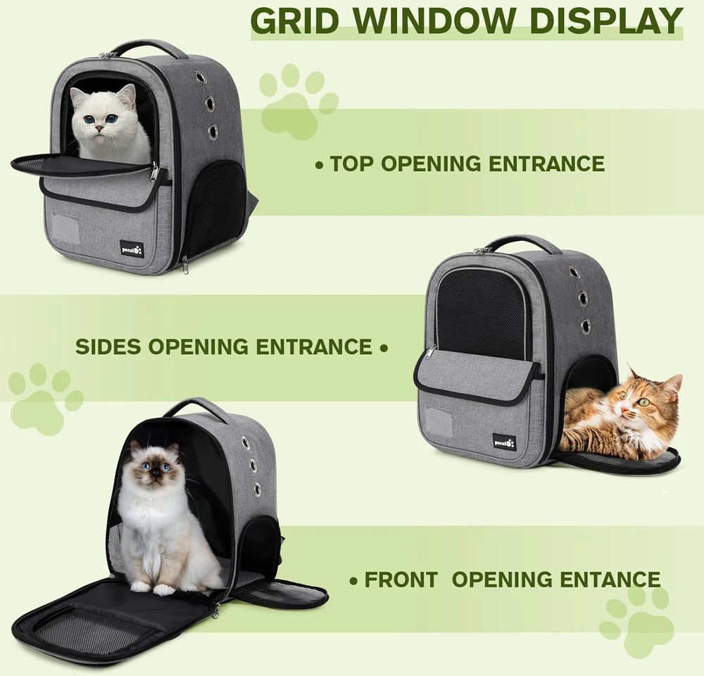 Pecute augintinio nešiojimo kuprinė, tinklelis, 42x32x30 cm, oksfordo audinys, PTB-G02