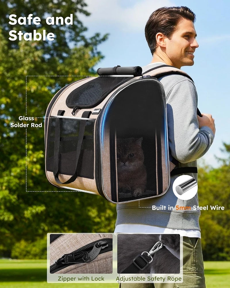 pecute gyvūnų transportavimo kuprinė iki 5kg, ventiliuojama, PB-WB01