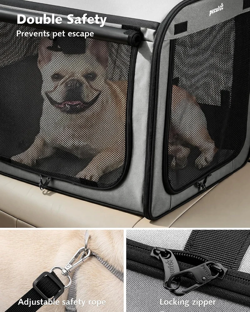 pecute sulankstomas šunų transportavimo narvas automobiliui 61 × 45 × 52 cm PC-CC01