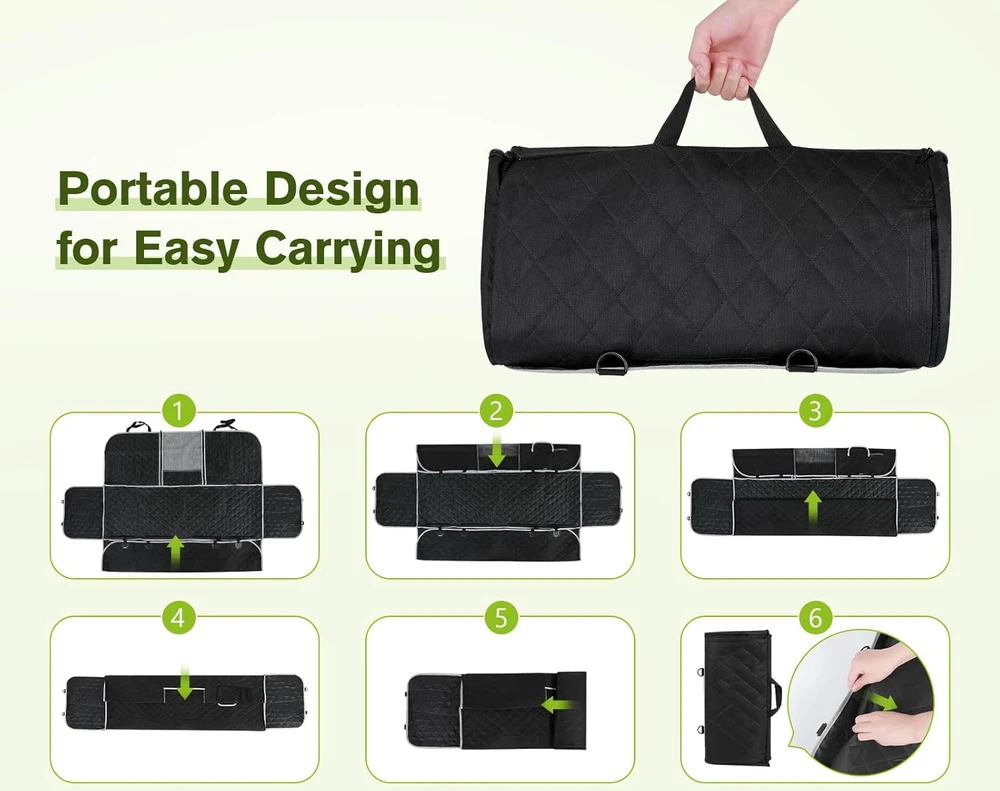 Pecute vandeniui atsparus automobilio sėdynės užvalkalas šunims su elastingu orlaidės tinkleliu 146x136 cm PSC-03