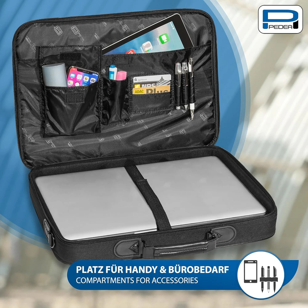 Pedea nešiojamojo kompiuterio krepšys Trendline iki 18,4 colių, juodas, paminkštintas, vandeniui atsparus