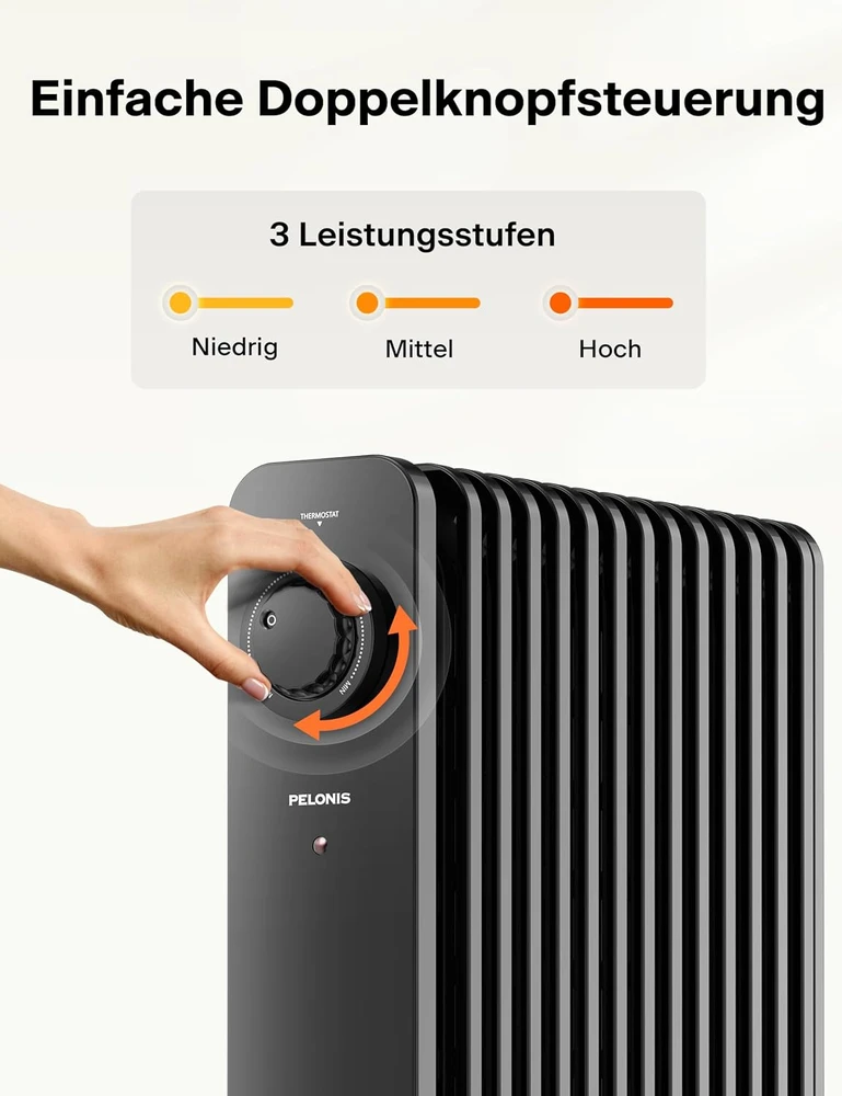 Pelonis alyvinis elektrinis radiatorius 2500 W, 13 sekcijų, NY2513-21UB