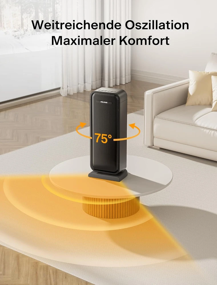 Pelonis keraminis termoventiliatorius 2000 W su termostatu ir laikmačiu PHF171BPBHDE