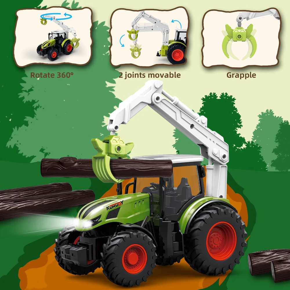 PENGBU RC nuotoliniu būdu valdomas miško traktorius su griebtuvu, 1:24, 66066610