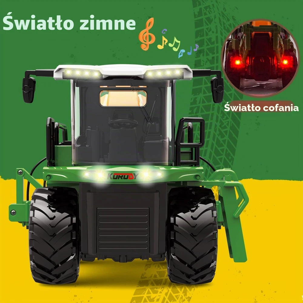 PENGBU RC nuotoliniu būdu valdomas žaislinis traktorius su purkštuvu, šviesa ir garsu 6610