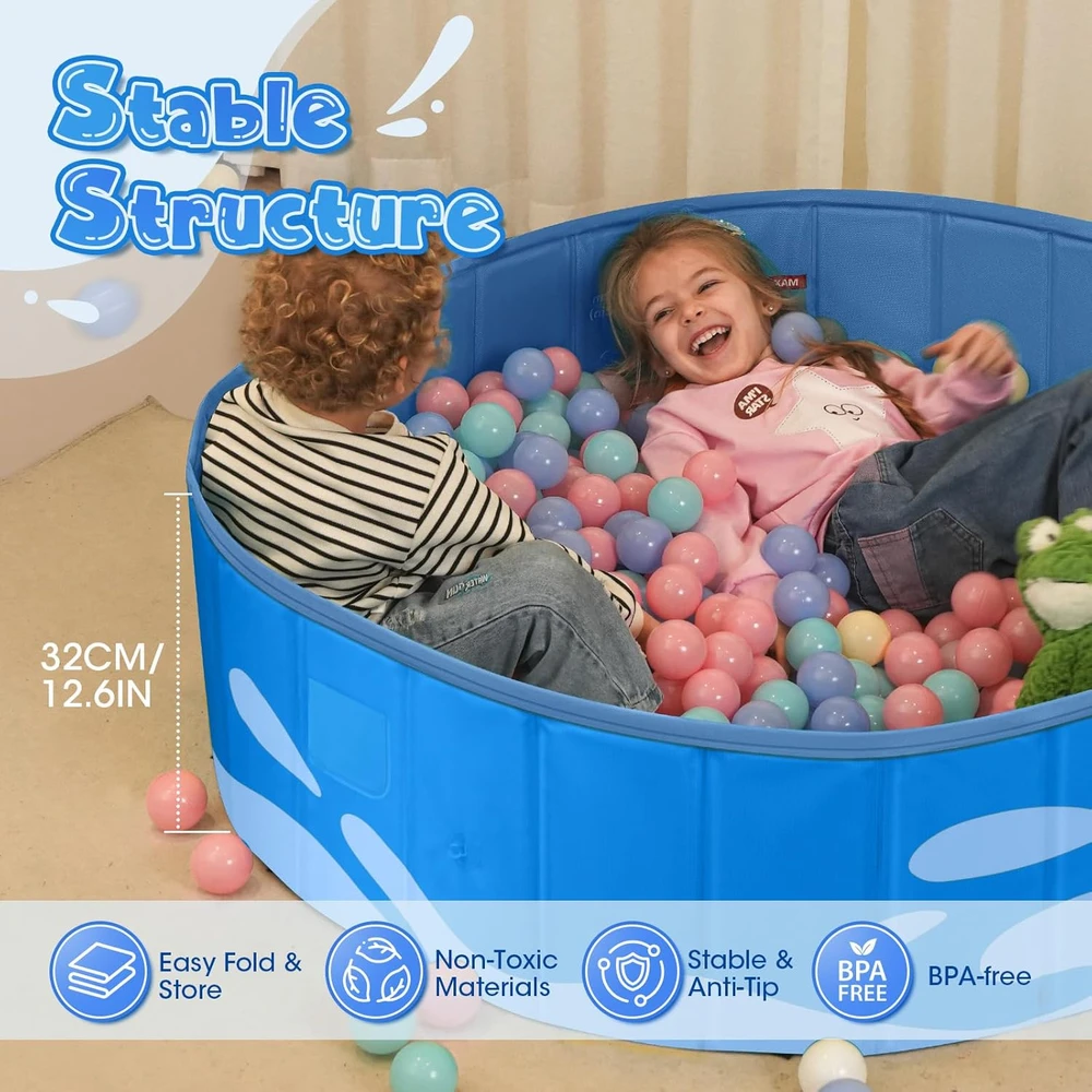 Peradix vaikiškas sulankstomas baseinas su UV apsauga, 120 x 120 x 30 cm, PVC, mėlynas
