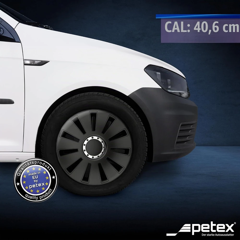 Petex automobilio ratų gaubtai Silverstone Pro Juodas 16 colių RB531616