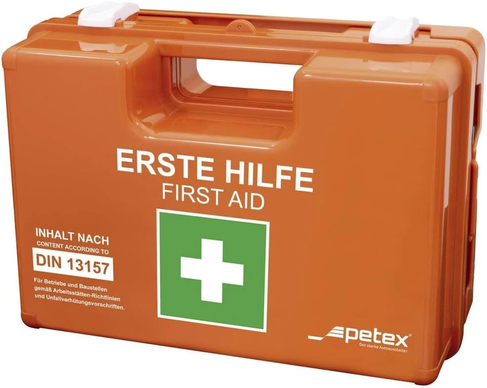 Petex pirmosios pagalbos vaistinėlė DIN 13157:2021 su sieniniu laikikliu 43924135