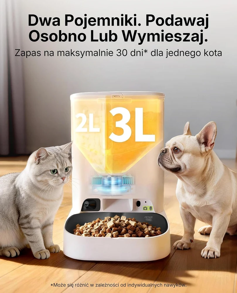 Kačių šėrykla PETKIT P5912 YumShare Dual-Hopper 2 5L, Balta