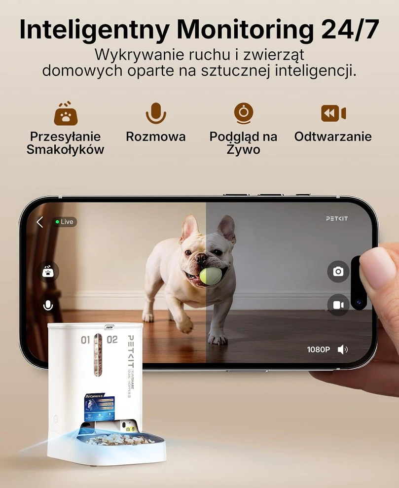 Kačių šėrykla PETKIT P5912 YumShare Dual-Hopper 2 5L, Balta