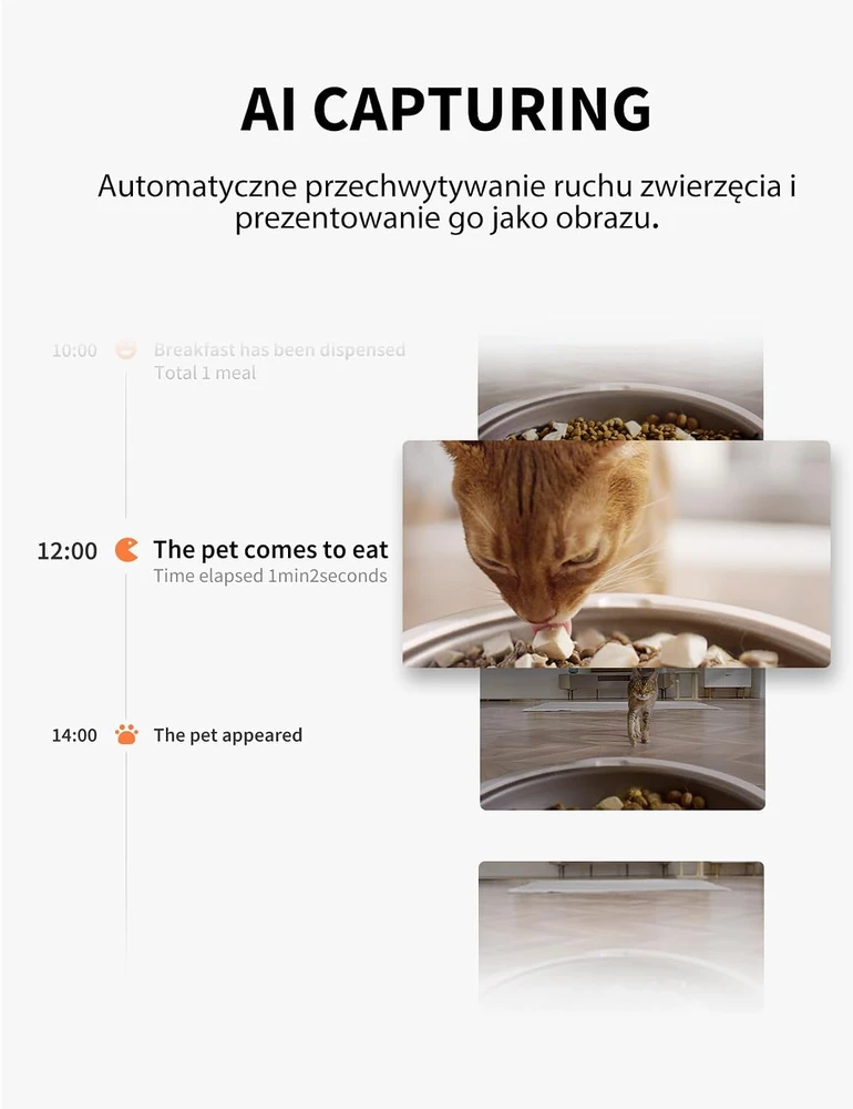PETKIT automatinė kačių ir šunų šėrykla su 1080p kamera, 3 l, Wi-Fi, D4H-C-EU