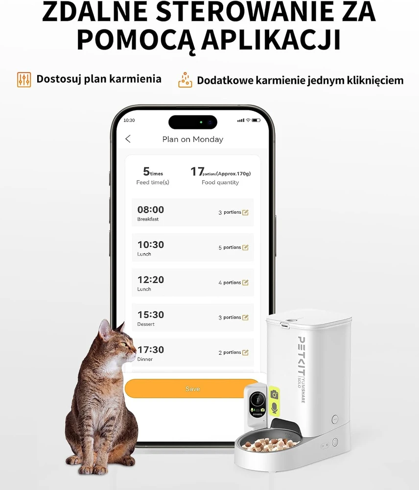 PETKIT automatinė kačių ir šunų šėrykla su 1080p kamera, 3 l, Wi-Fi, D4H-C-EU