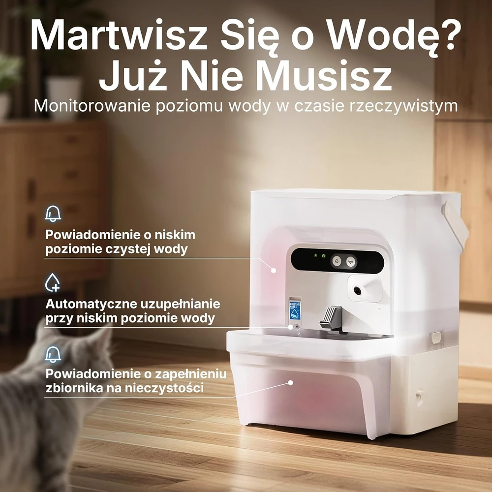 PETKIT automatinis vandens fontanas katėms EVERSWEET ULTRA P4117 su AI kamera, 5 l