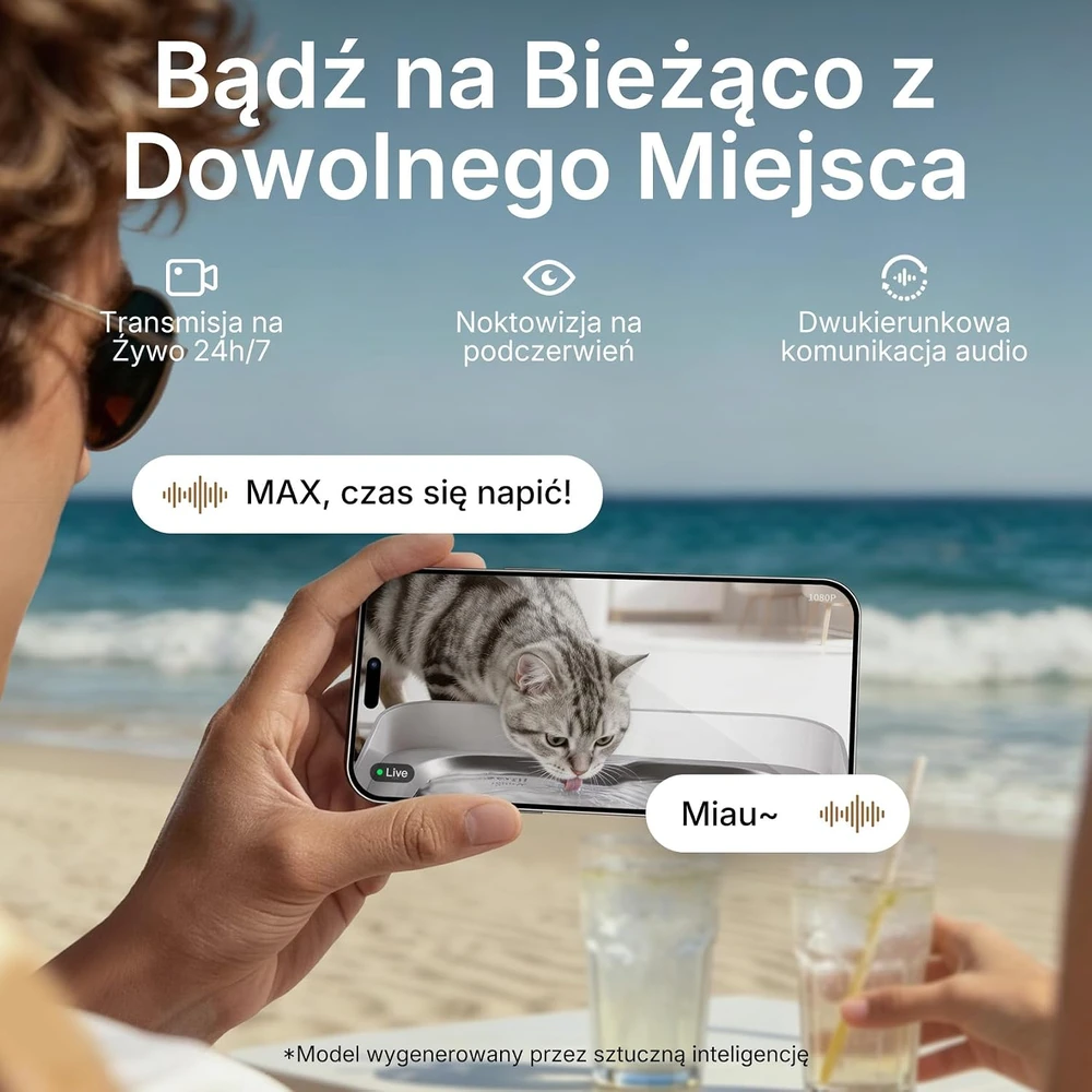 PETKIT automatinis vandens fontanas katėms EVERSWEET ULTRA P4117 su AI kamera, 5 l