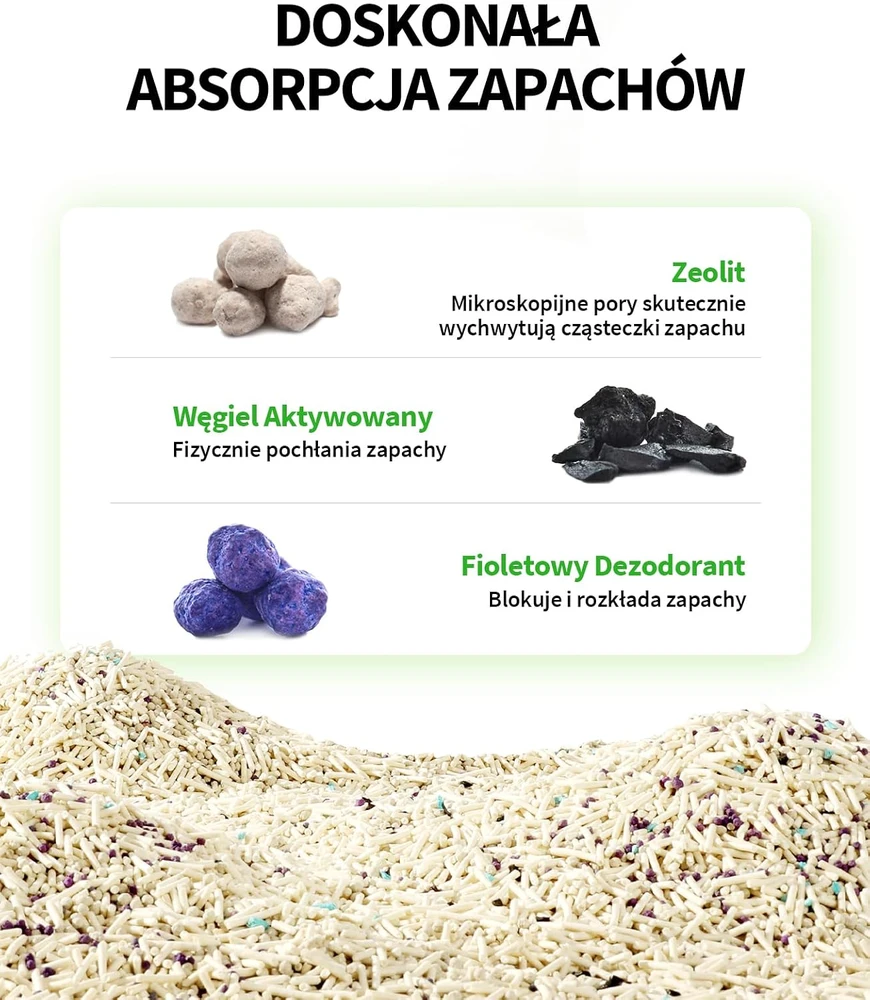 PETKIT kačių kraikas Clump+ tofu ir bentonito mišinys, 14,4kg, 6 maišai