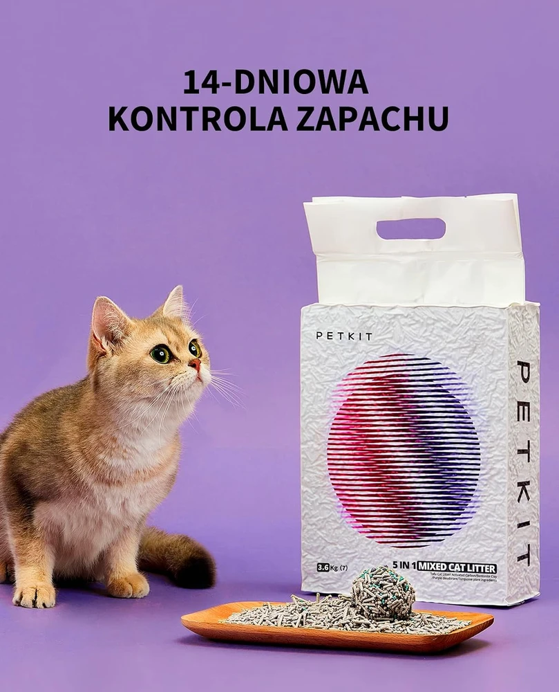 PETKIT mišrus kačių kraikas su aktyvintąja anglimi, bekvapis, 7,2kg