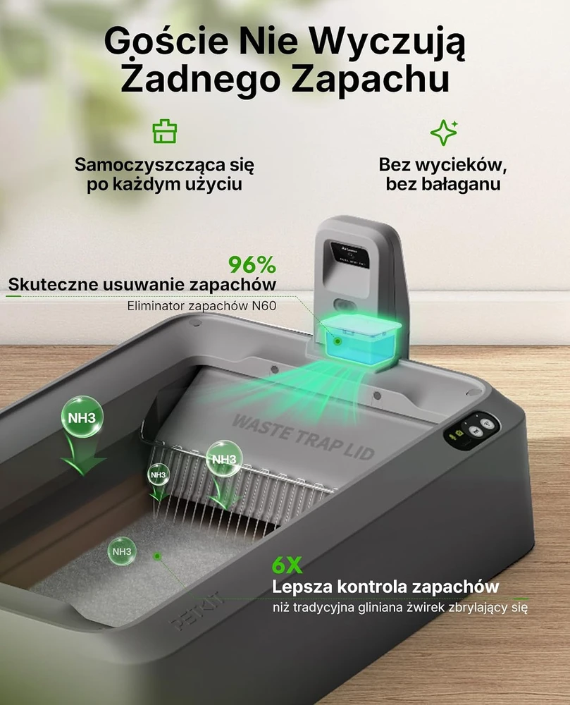 Automatinis katės tualetas Petkit Purobot Purobot Crystal Duo, Baltas