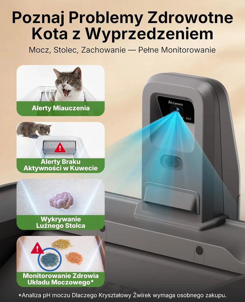 Automatinis katės tualetas Petkit Purobot Purobot Crystal Duo, Baltas