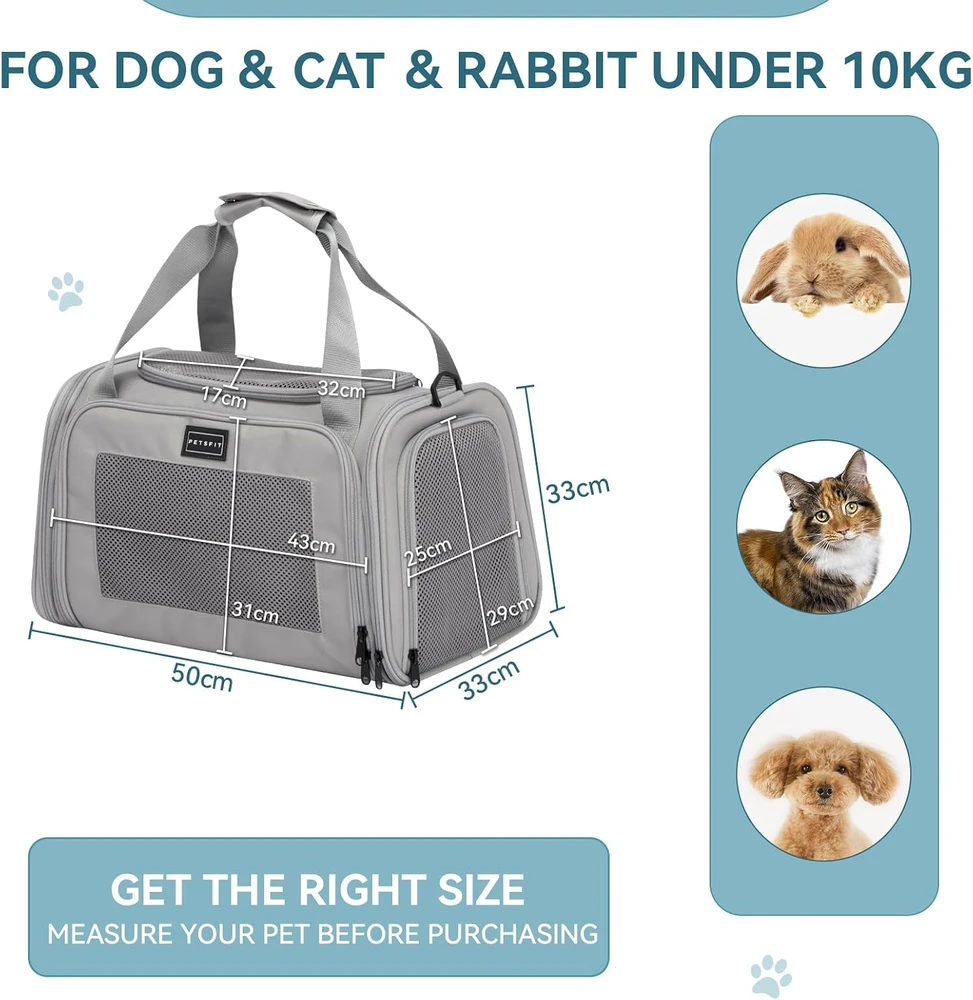 Petsfit gyvūnų transportavimo krepšys 50 × 33 × 33 cm, iki 11,3kg, DHCA012083