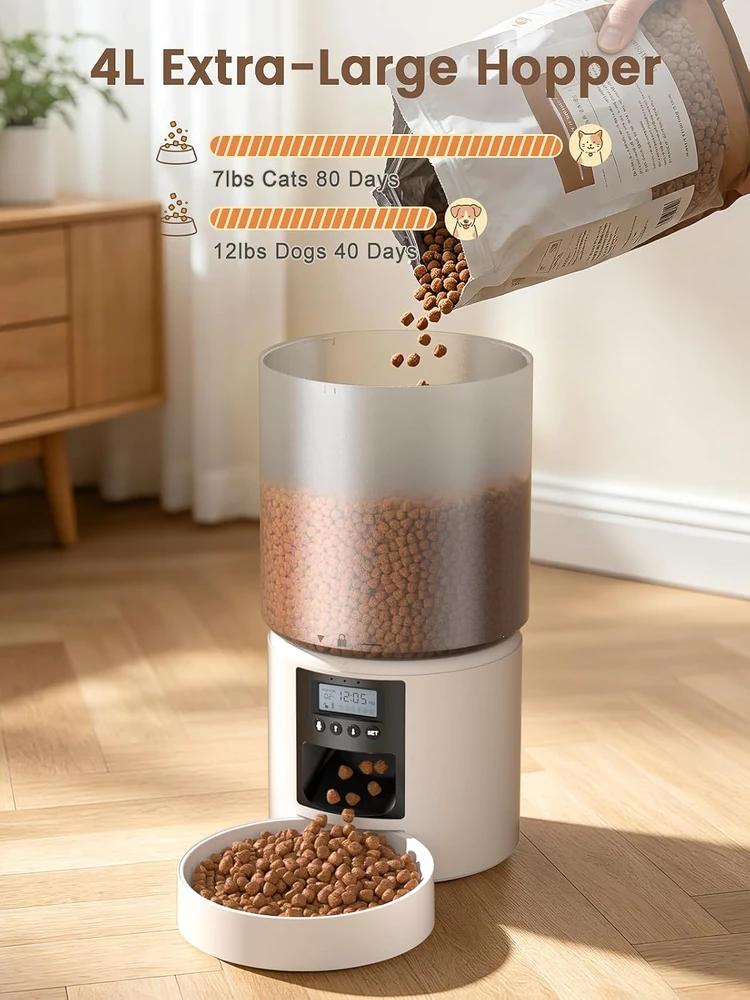 PETVION automatinė kačių šėrykla 4 l su maitinimo grafiku Af-4l-tm01