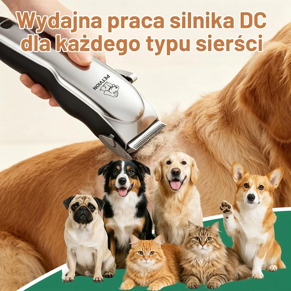 PETVION kailio kirpimo mašinėlė šunims ir katėms, IPX7, 2000 mAh, pet01