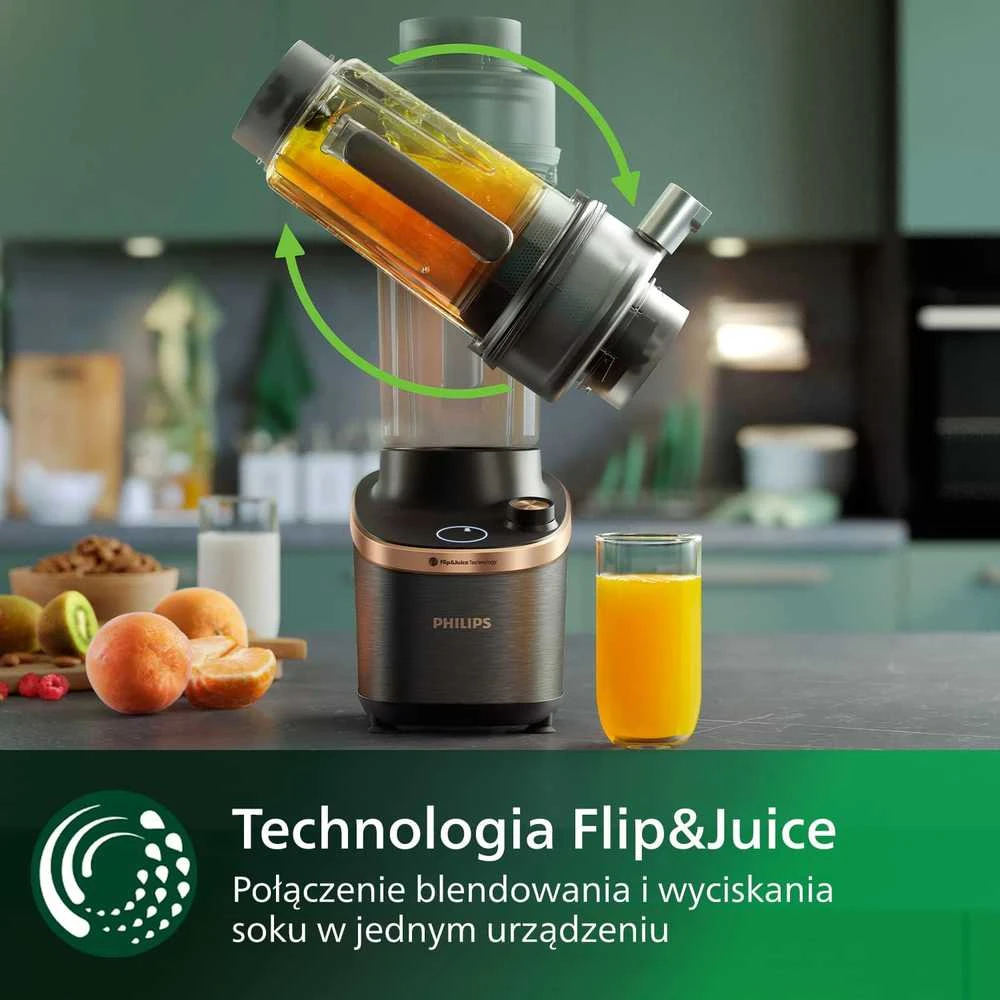 Kokteilinė su sulčiaspaudės moduliu „Philips Flip&Juice HR3770/10“, 1500 W, 2 l