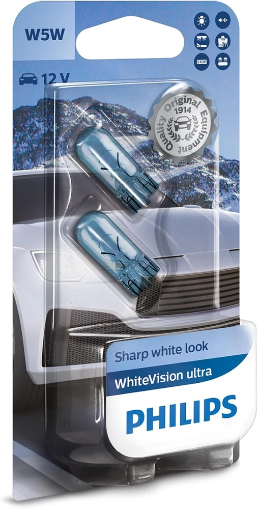 Philips automobilinė halogeninė lemputė W5W 12 V 5 W, 2 vnt., 35484330