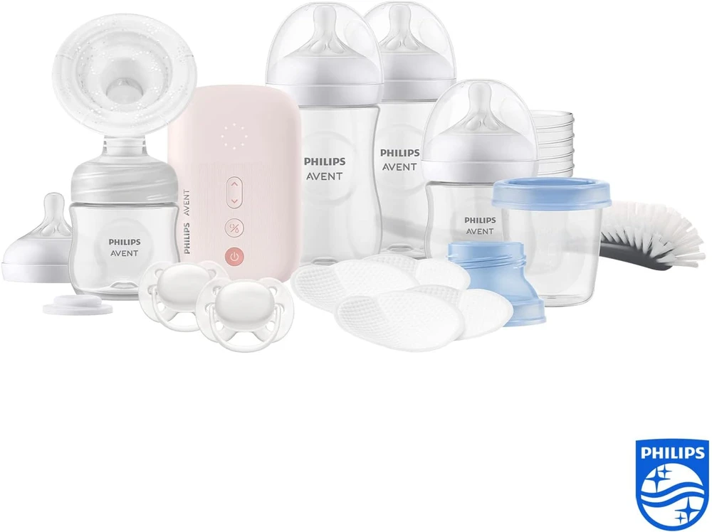 Philips Avent elektrinis viengubas pientraukis dovanų rinkinys su buteliukais SCD340/31